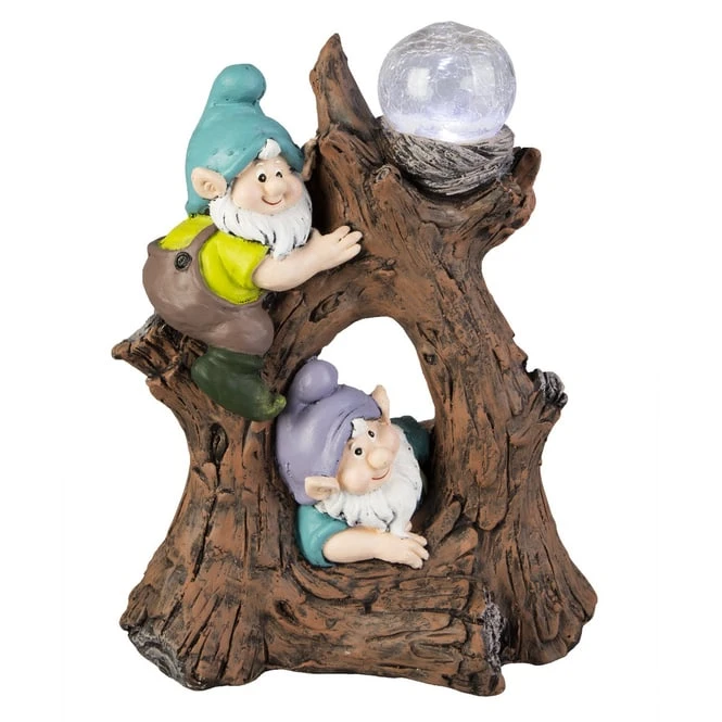 LED-Solarlampe - Baumstamm - Aus Magnesia - Ca. 30 X 17 X 38 Cm 3 LED-Solarlampe - Baumstamm - Aus Magnesia - Ca. 30 X 17 X 38 Cm