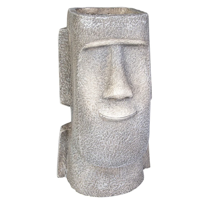 Pflanzgefäß - Steinkopf - Aus Magnesia - Ca. 26 X 24 X 42,5 Cm 3 Pflanzgefäß - Steinkopf - Aus Magnesia - Ca. 26 X 24 X 42,5 Cm