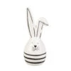 Hase In Eiform - Aus Dolomit - Ca. 4,5 X 4 X 11 Cm -Wohndeko 233904 4016096423902 MICA LIVING Hase weiss schwarz Eiform klein 01