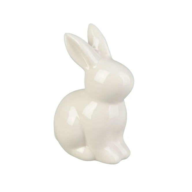Hase Sitzend - Weiß Glänzend - Aus Keramik - Ca. 6,5 X 4,5 X 9 Cm 3 Hase Sitzend - Weiß Glänzend - Aus Keramik - Ca. 6,5 X 4,5 X 9 Cm