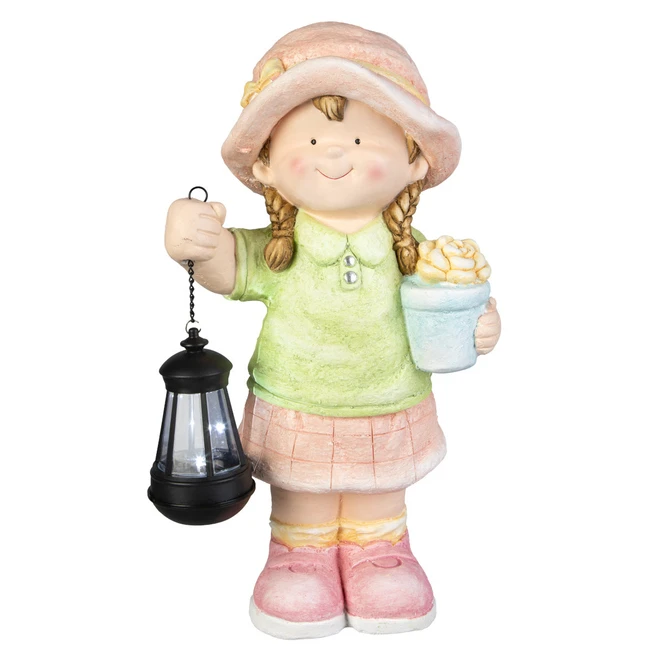 Dekokind Mit LED-Laterne - Aus Magnesia - Ca. 23,5 X 14,5 X 43 Cm 3 Dekokind Mit LED-Laterne - Aus Magnesia - Ca. 23,5 X 14,5 X 43 Cm