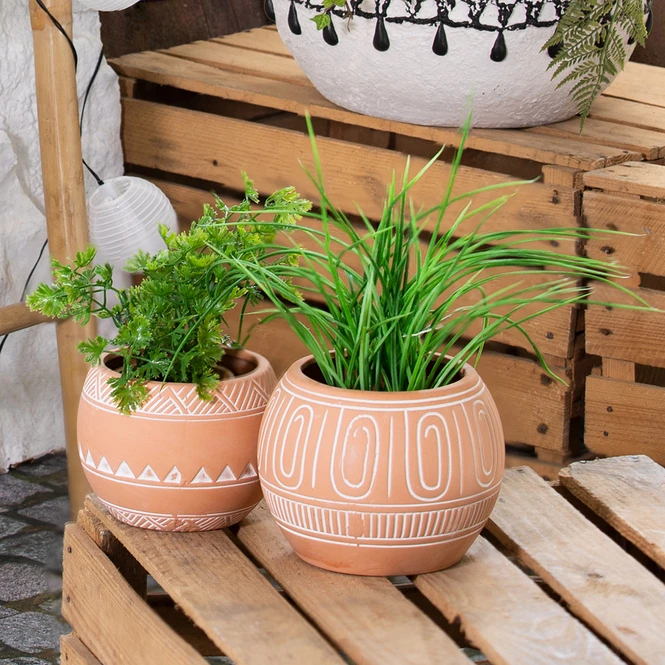 Pflanzgefäß - Aus Keramik - Ca. 14,5 X 14,5 X 11,5 Cm 4 Pflanzgefäß - Aus Keramik - Ca. 14,5 X 14,5 X 11,5 Cm – Bild 2