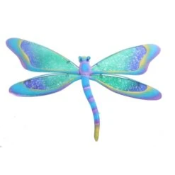 Wanddeko - Libelle - Aus Metall Und Glas - Ca. 52 X 2 X 35,5 Cm