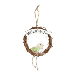 Dekokranz - Willkommen - Aus Holz - Ca. 14 X 2 X 46 Cm