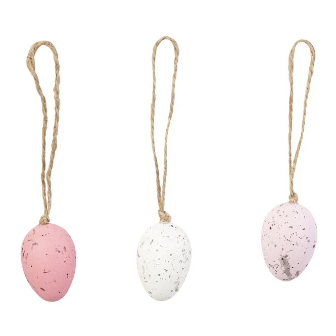 Dekohänger - Ostereier - Rosa/weiß - Ca. 4 Cm - 12 Stück 4 Dekohänger - Ostereier - Rosa/weiß - Ca. 4 Cm - 12 Stück – Bild 2