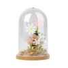 Holzdeko Mit Glaskuppel - Biene Und Blumen - Ca. 8 X 8 X 12 Cm -Wohndeko 234741 4016096427047 mica living biene mit blumen in dom 01