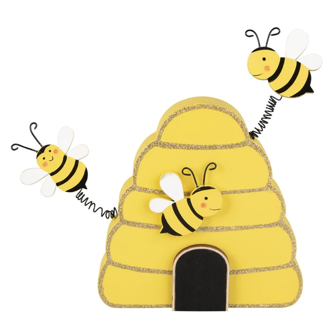 Standdeko - Bienenstock - Aus Holz - Ca. 20 X 20 Cm 3 Standdeko - Bienenstock - Aus Holz - Ca. 20 X 20 Cm