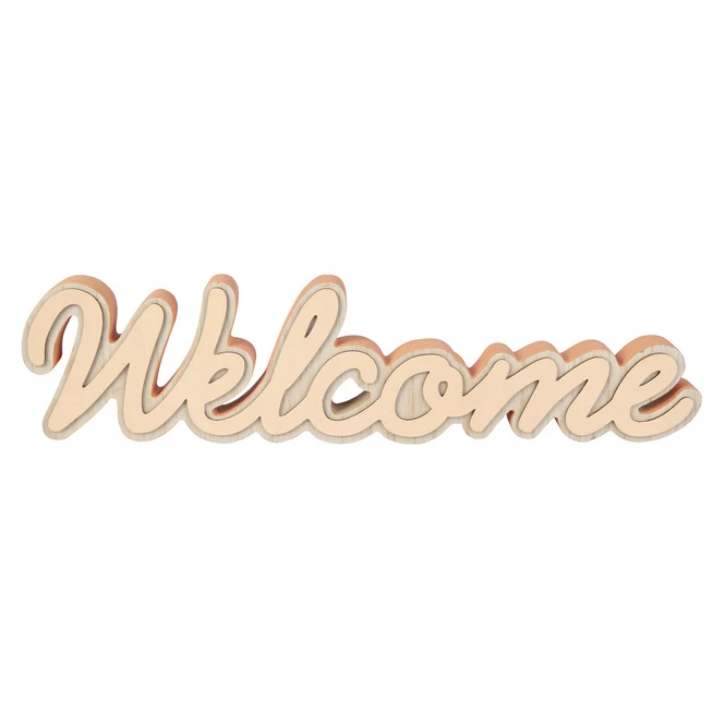 Deko-Schriftzug - Welcome - Aus Holz - Ca. 48 X 3 X 12,5 Cm 3 Deko-Schriftzug - Welcome - Aus Holz - Ca. 48 X 3 X 12,5 Cm