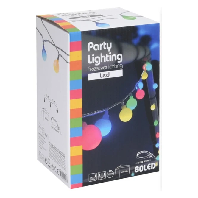 80er LED-Kugellichterkette - Ca. 19 M - Bunt 4 80er LED-Kugellichterkette - Ca. 19 M - Bunt – Bild 2