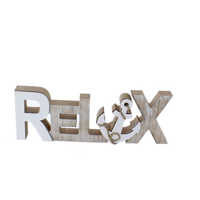 Standdeko - Relax - Aus Holz - Ca. 28 X 2 X 10 Cm 3 Standdeko - Relax - Aus Holz - Ca. 28 X 2 X 10 Cm