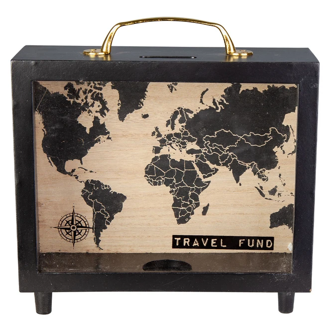 Spardose - Koffer - Aus Holz - Ca. 20 X 7 X 21 Cm 3 Spardose - Koffer - Aus Holz - Ca. 20 X 7 X 21 Cm