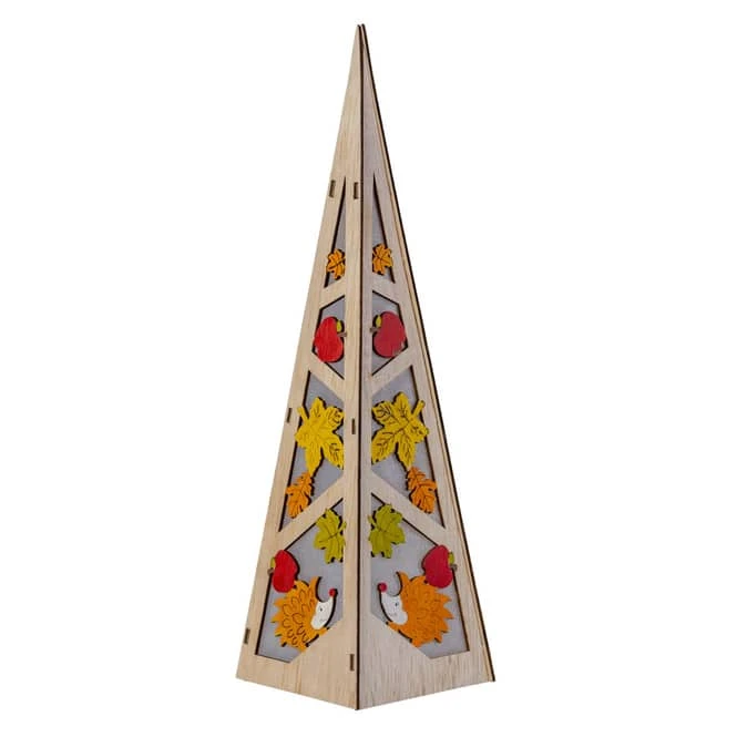 LED-Pyramide - Aus Holz - Ca. 10 X 10 X 35 Cm 3 LED-Pyramide - Aus Holz - Ca. 10 X 10 X 35 Cm