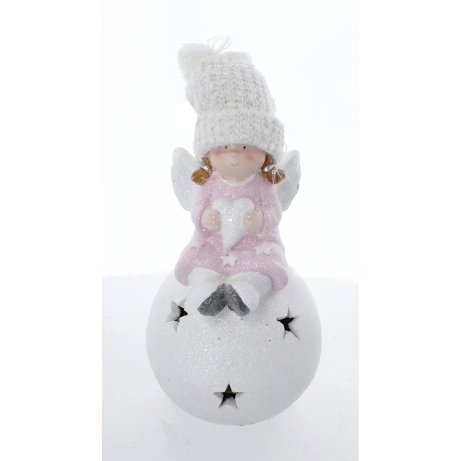 Engel Auf Schneeball Mit LED - Ca. 19 X 19 X 36 Cm 3 Engel Auf Schneeball Mit LED - Ca. 19 X 19 X 36 Cm