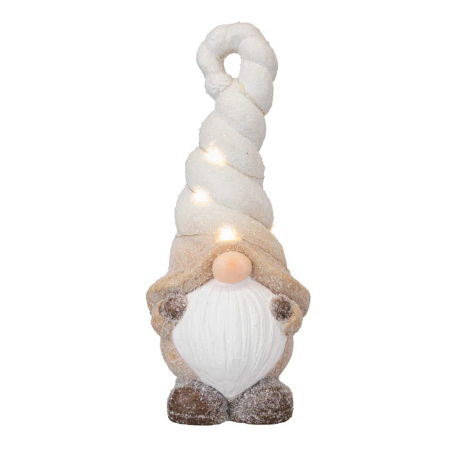 LED-Wichtel - Aus Magnesia - Ca. 14,5 X 12,5 X 32,5 Cm - 1 Stück 3 LED-Wichtel - Aus Magnesia - Ca. 14,5 X 12,5 X 32,5 Cm - 1 Stück