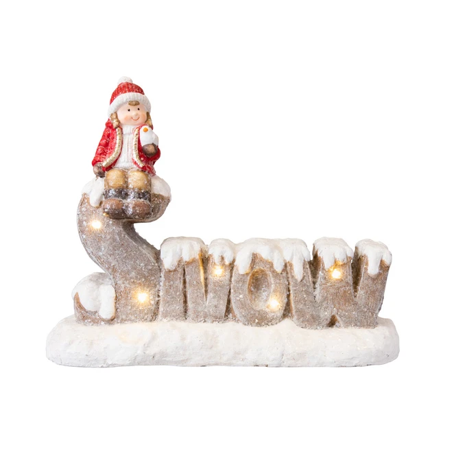 LED-Schriftzug - Snow - Aus Magnesia - Ca. 43 X 14,5 X 35 Cm 3 LED-Schriftzug - Snow - Aus Magnesia - Ca. 43 X 14,5 X 35 Cm