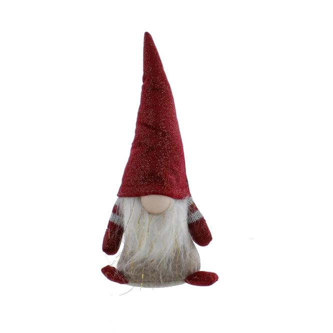 Wichtel Rot/grau/weiß Mit LED - Ca. 12 X 8 X 26 Cm 3 Wichtel Rot/grau/weiß Mit LED - Ca. 12 X 8 X 26 Cm