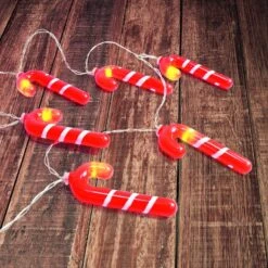 Lichterkette Zuckerstangen - Mit 10 LED - Ca. 165 Cm