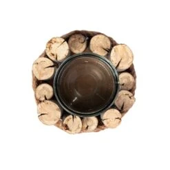 Windlicht Rund - Ca. 18 X 18 X 11 Cm 7 Windlicht Rund - Ca. 18 X 18 X 11 Cm -Wohndeko 239031 4016096438234 mica living windlicht rund braun 03