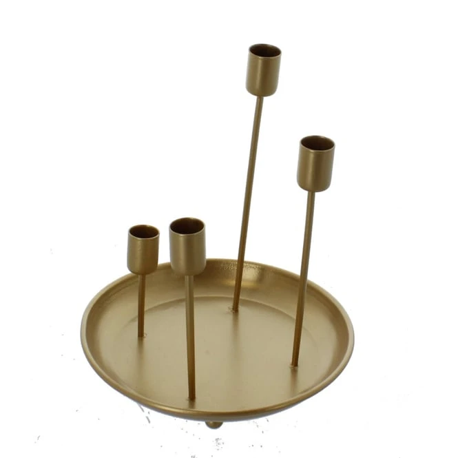 Adventskerzenhalter - Gold - Ca. 21,5 X 26,5 Cm 3 Adventskerzenhalter - Gold - Ca. 21,5 X 26,5 Cm
