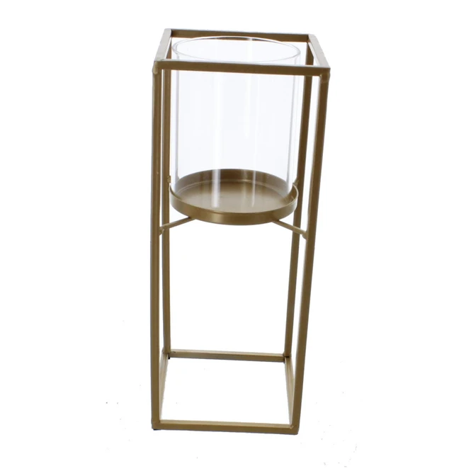 Windlicht Säule Gold/klar - Ca. 12 X 12 X 30 Cm 3 Windlicht Säule Gold/klar - Ca. 12 X 12 X 30 Cm