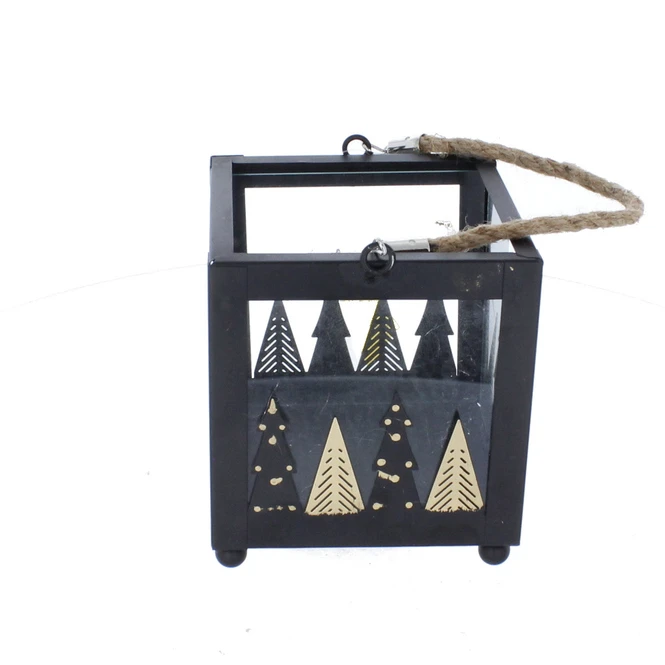 Laterne Mit Bäumen - Ca. 13 X 13 X 14,5/26,5 Cm 3 Laterne Mit Bäumen - Ca. 13 X 13 X 14,5/26,5 Cm