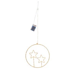 Dekohänger - Ring Mit Sternen - Mit LED - Ca. 30 X 31 Cm