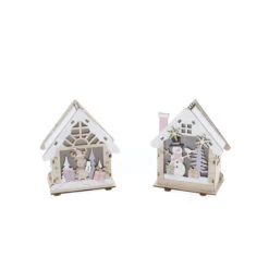 Haus Mit LED - Ca. 11 X 5,5 X 12,5 Cm - 1 Stück