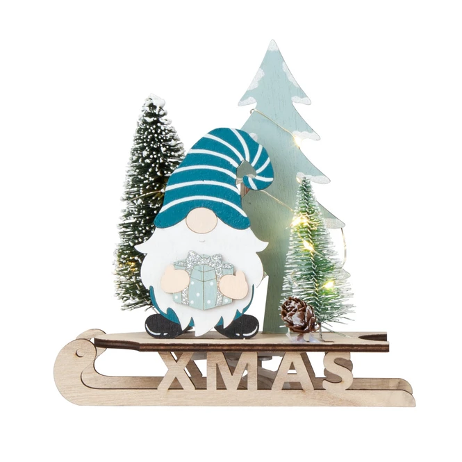 Wichtel Auf Schlitten Mit LED - Ca. 18 X 7 X 18,5 Cm - 1 Stück 3 Wichtel Auf Schlitten Mit LED - Ca. 18 X 7 X 18,5 Cm - 1 Stück