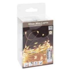 50er LED-Lichterdraht - Silver Wire Lights -Wohndeko 239670 8719987769481 koopman 50er led silberdraht 06