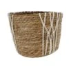 Korb Mit Makramee-Verzierung - Aus Naturgras - Ca. 27 X 22 Cm -Wohndeko 239827 Bild 4016096442866