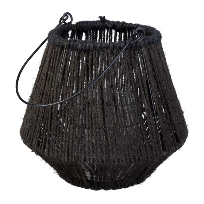 Windlicht - Schwarz - Aus Jute Und Metall - Ca. 15 X 20/36 Cm 4 Windlicht - Schwarz - Aus Jute Und Metall - Ca. 15 X 20/36 Cm – Bild 2