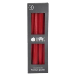 Spitzkerzen - Ca. 2 X 24,5 Cm - Rot - 4 Stück