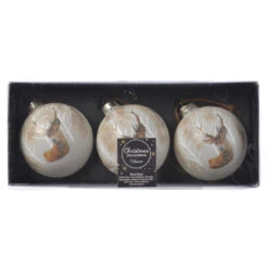 Christbaumkugeln - Hirsch - Ø = Ca. 8 Cm - 3 Stück - 1 Set -Wohndeko 240732 5