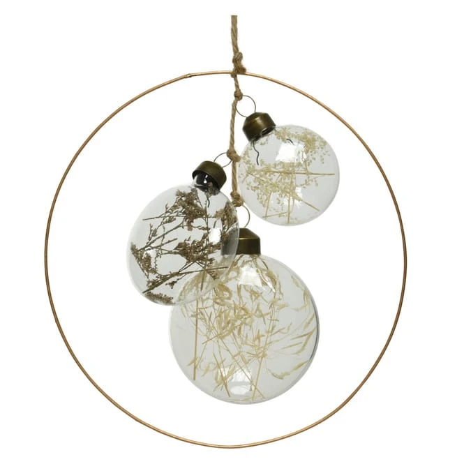 Dekohänger - Ring Mit Kugeln - Ø = Ca. 17,5 Cm 3 Dekohänger - Ring Mit Kugeln - Ø = Ca. 17,5 Cm