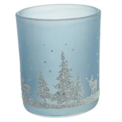 Teelichtglas - Weihnachten - Ca. 7 X 8,5 Cm - 1 Stück