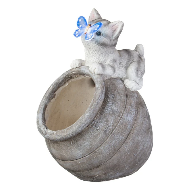 Pflanztopf - Krug Mit Solar LED - Aus Magnesia - Ca. 30 X 25,5 X 41 Cm 4 Pflanztopf - Krug Mit Solar LED - Aus Magnesia - Ca. 30 X 25,5 X 41 Cm – Bild 2