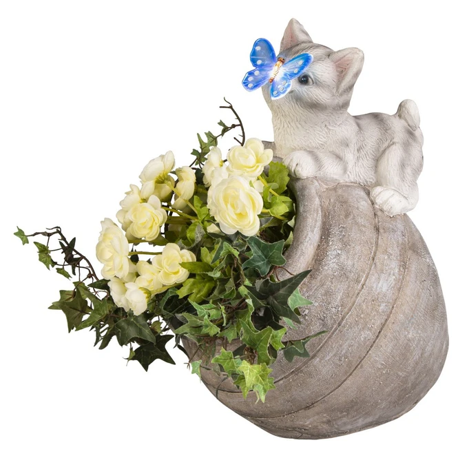 Pflanztopf - Krug Mit Solar LED - Aus Magnesia - Ca. 30 X 25,5 X 41 Cm 5 Pflanztopf - Krug Mit Solar LED - Aus Magnesia - Ca. 30 X 25,5 X 41 Cm – Bild 3