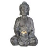 Buddha Mit Solar LED - Aus Polyresin - Ca. 19 X 15 X 30 Cm -Wohndeko 243354 4016096447403 MICA LIVING Buddha sitzend 01