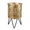 Pflanztopf Mit Füßen - Gold/schwarz - Aus Metall - Ca. 13 X 21 Cm -Wohndeko 243527 4016096448011 mica living pflanztopf mit fuessen 01