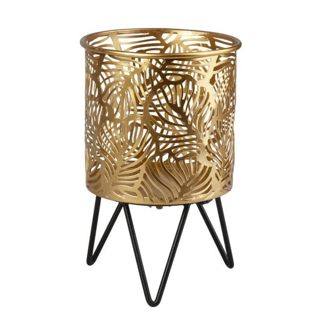 Pflanztopf Mit Füßen - Gold/schwarz - Aus Metall - Ca. 13 X 21 Cm 3 Pflanztopf Mit Füßen - Gold/schwarz - Aus Metall - Ca. 13 X 21 Cm