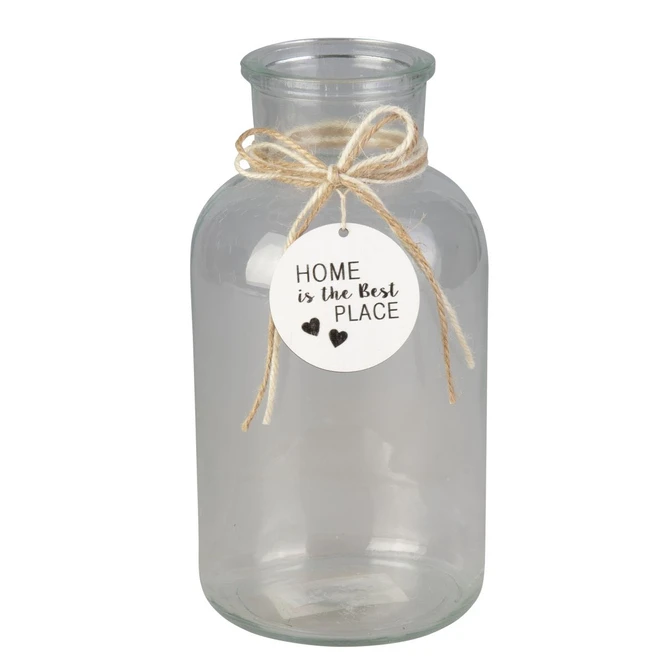 Vase - Home Is The Best Place - Aus Glas - Ca. 10 X 20 Cm 3 Vase - Home Is The Best Place - Aus Glas - Ca. 10 X 20 Cm