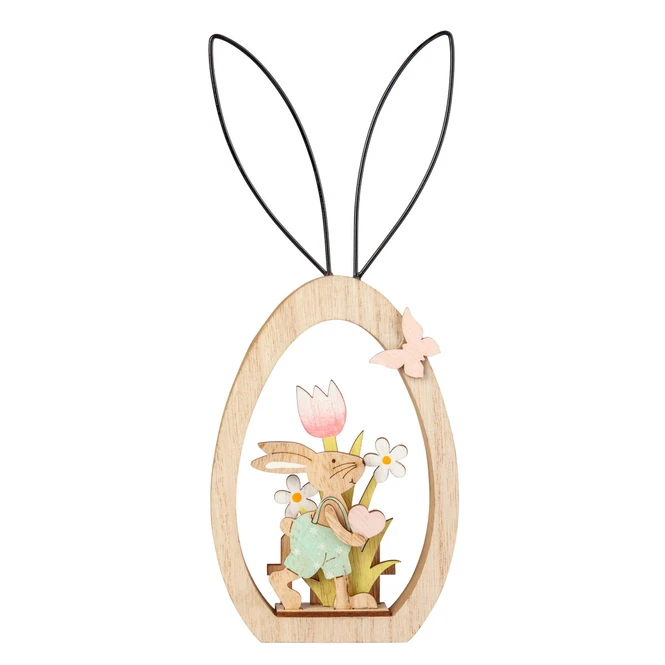 Oster-Standdeko Mit Hasenohren - Aus Holz Und Metall - Ca. 11 X 2 X 25 Cm 3 Oster-Standdeko Mit Hasenohren - Aus Holz Und Metall - Ca. 11 X 2 X 25 Cm