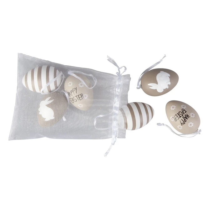 Dekohänger Ostereier - Happy Easter - Aus Kunststoff - Ca. 6 X 4 Cm - 6 Stück 3 Dekohänger Ostereier - Happy Easter - Aus Kunststoff - Ca. 6 X 4 Cm - 6 Stück