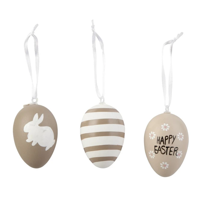 Dekohänger Ostereier - Happy Easter - Aus Kunststoff - Ca. 6 X 4 Cm - 6 Stück 4 Dekohänger Ostereier - Happy Easter - Aus Kunststoff - Ca. 6 X 4 Cm - 6 Stück – Bild 2