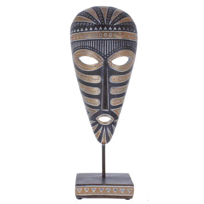 Standdeko - Afrikanische Maske - Aus Polyresin - Ca. 13 X 7,5 X 35,5 Cm 3 Standdeko - Afrikanische Maske - Aus Polyresin - Ca. 13 X 7,5 X 35,5 Cm