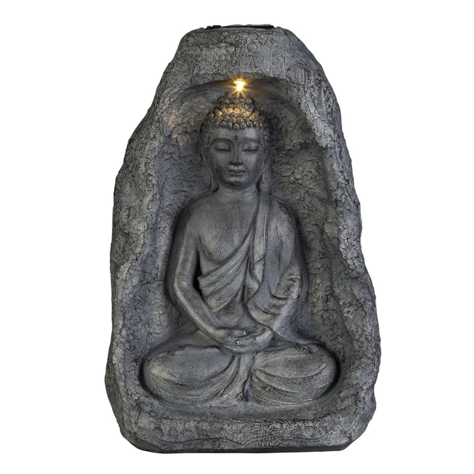 Buddha Mit Solar LED - Aus Magnesia - Ca. 26 X 16,5 X 37 Cm 3 Buddha Mit Solar LED - Aus Magnesia - Ca. 26 X 16,5 X 37 Cm