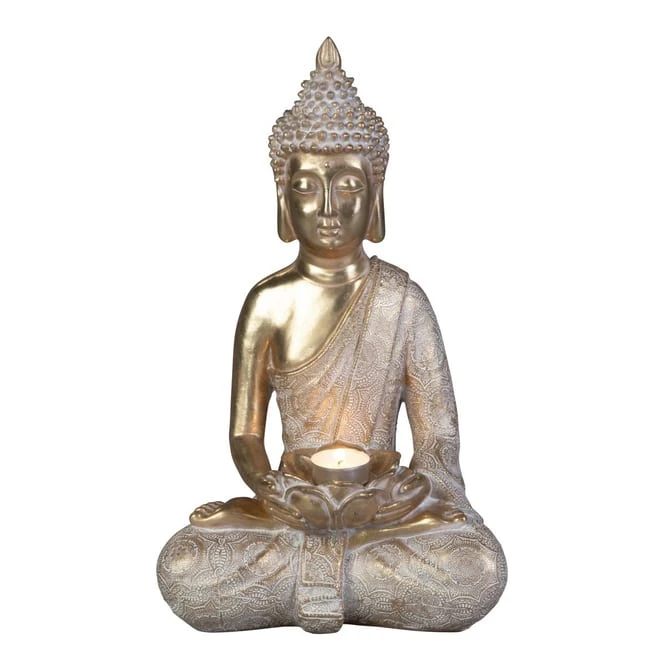 Buddha Sitzend Mit Teelichthalter - Aus Polyresin - Ca. 24 X 17,5 X 39 Cm 3 Buddha Sitzend Mit Teelichthalter - Aus Polyresin - Ca. 24 X 17,5 X 39 Cm
