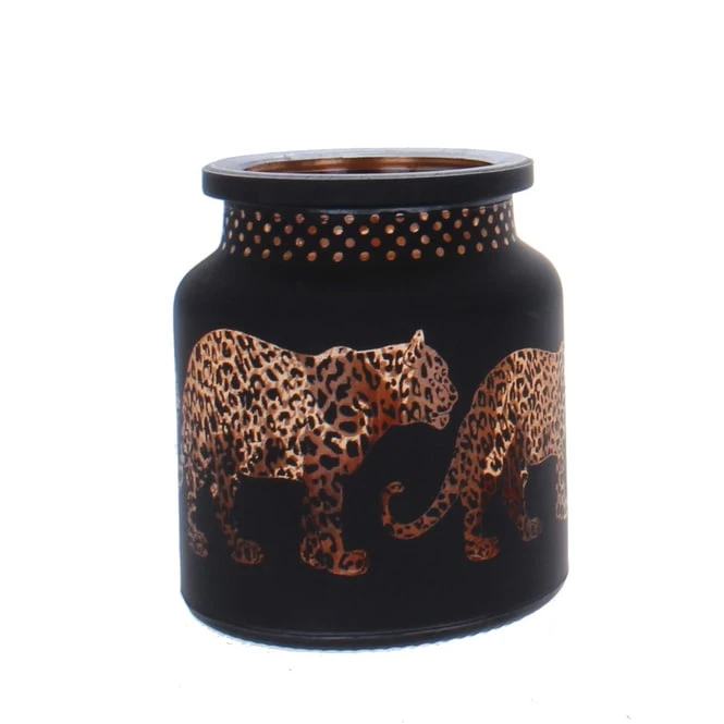 Windlicht - Leoparden - Aus Glas - Ca. 10 X 11,5 Cm 3 Windlicht - Leoparden - Aus Glas - Ca. 10 X 11,5 Cm