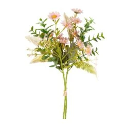 Kunstblumen - Blütenmix-Bund - Rosa/grün - Ca. 34 Cm