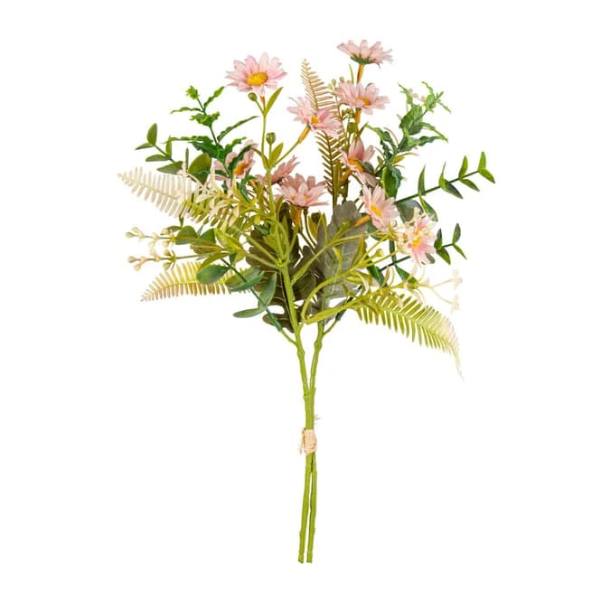 Kunstblumen - Blütenmix-Bund - Rosa/grün - Ca. 34 Cm 3 Kunstblumen - Blütenmix-Bund - Rosa/grün - Ca. 34 Cm